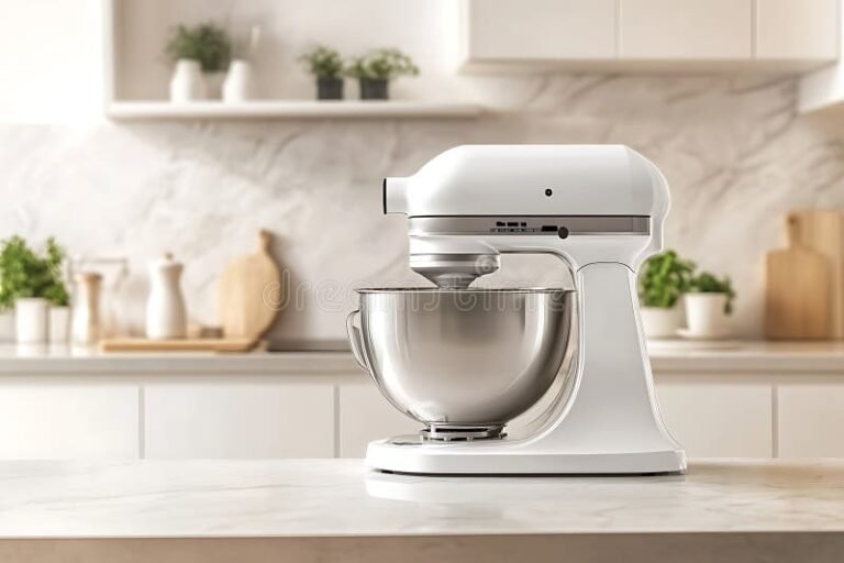 batidora de pedestal elegante en cocina moderna