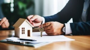 casa moderna con llave y contrato leasing