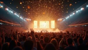 concierto de rock en estadio nocturno