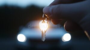 manos sosteniendo llaves de automovil brillante