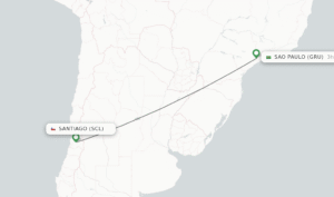mapa con rutas aereas santiago sao paulo