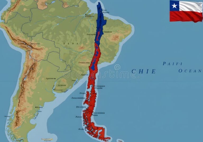 mapa ilustrado de chile con numeros telefonicos