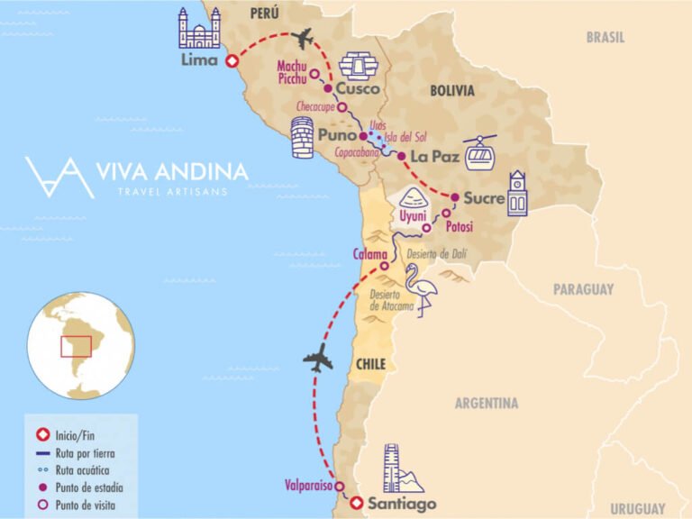 mapa ruta peru a vina del mar viaje carretera