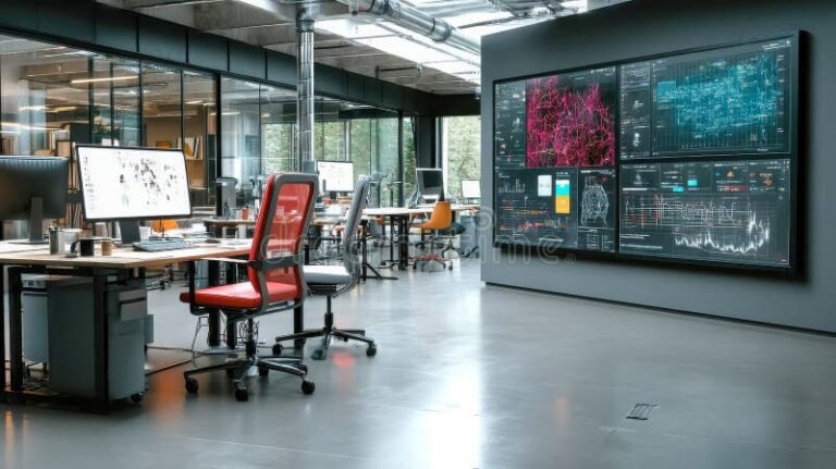 oficina moderna con tecnologia digital avanzada