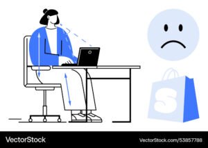 persona usando laptop con bolsa de compras