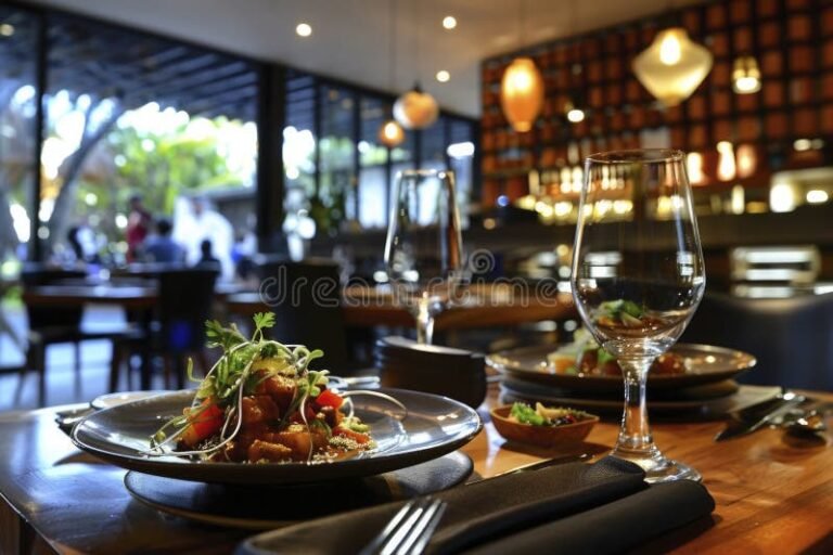 plato gourmet elegante en restaurante moderno