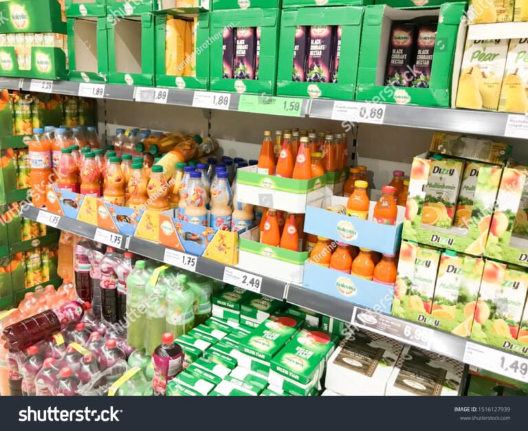 supermercado lider estantes jugos en caja