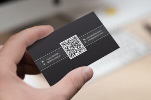 tarjeta de presentacion con codigo qr moderno