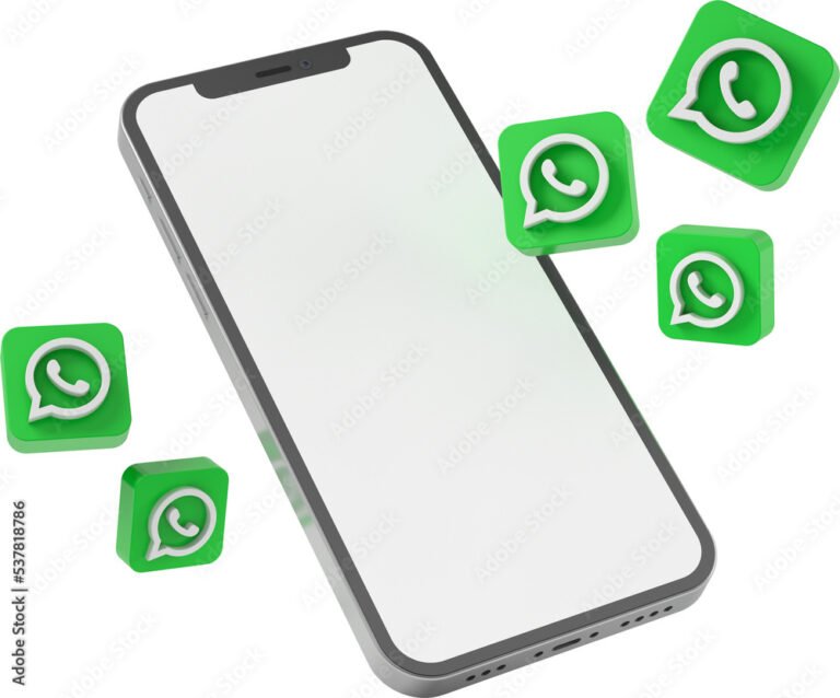 telefono movil con icono de aplicacion whatsapp