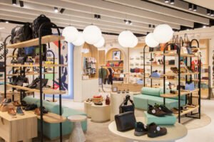 zapatos hush puppies exhibidos en tienda moderna